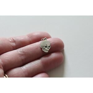 Sterling Silver Flat Skull Charm, Skull Charm, Skull Charm Pendant